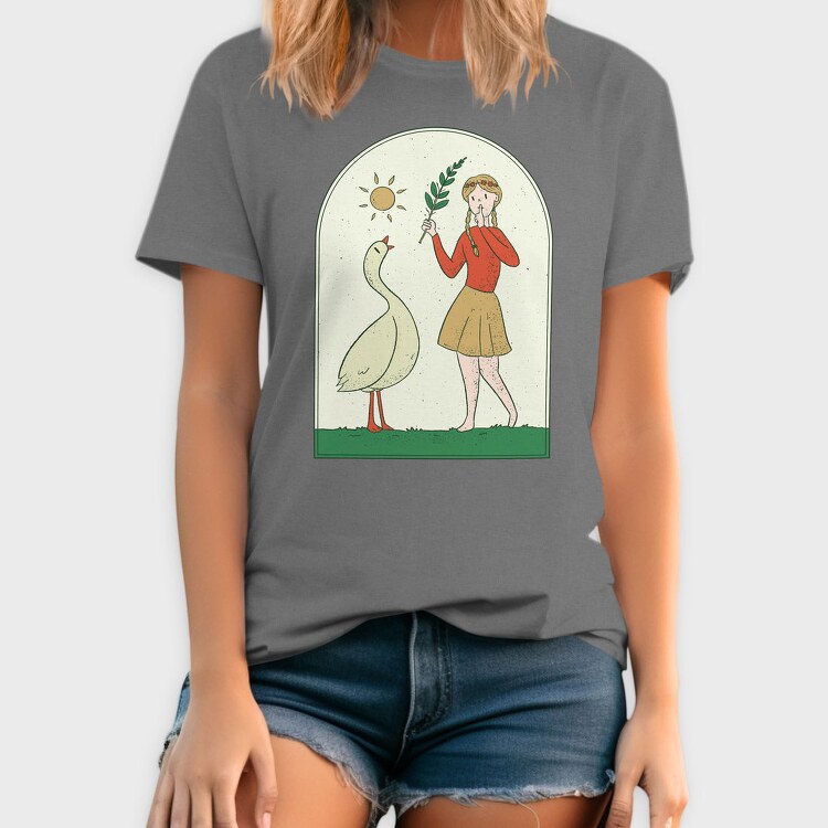 Girl With Goose, Tricou Barbati (Unisex)
