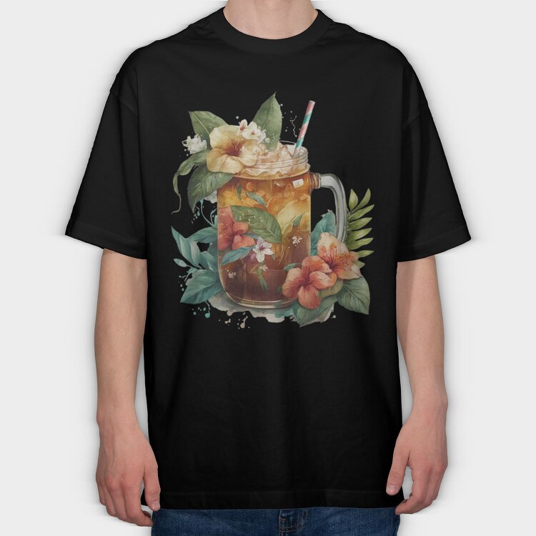 Watercolor Iced Tropical, Tricou Oversize Barbati (Unisex)