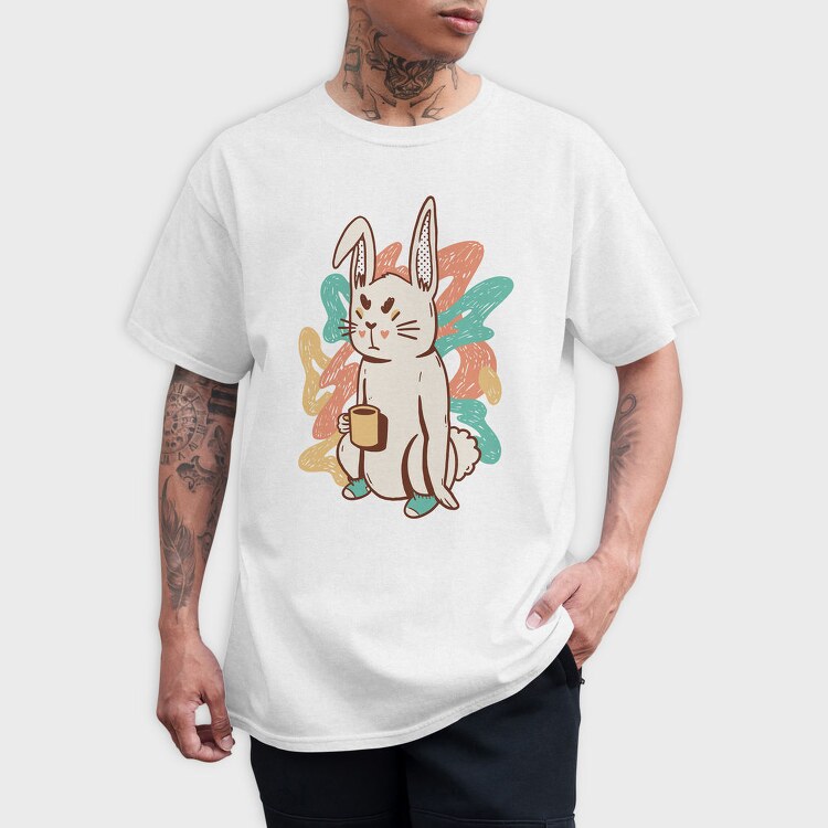 Tired Rabbit Bad Mood Bunny, Tricou Barbati (Unisex)