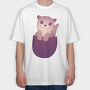 Cute Otter In Pocket, Tricou Oversize Barbati (Unisex)