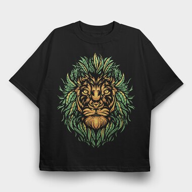 Cannabis Lion Weed, Tricou Oversize Barbati (Unisex)