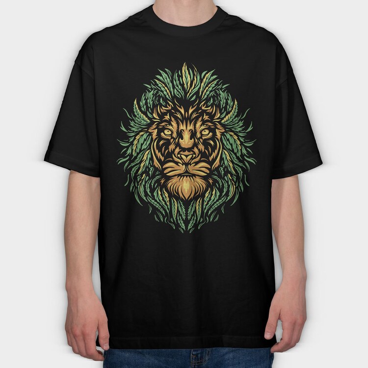 Cannabis Lion Weed, Tricou Oversize Barbati (Unisex)