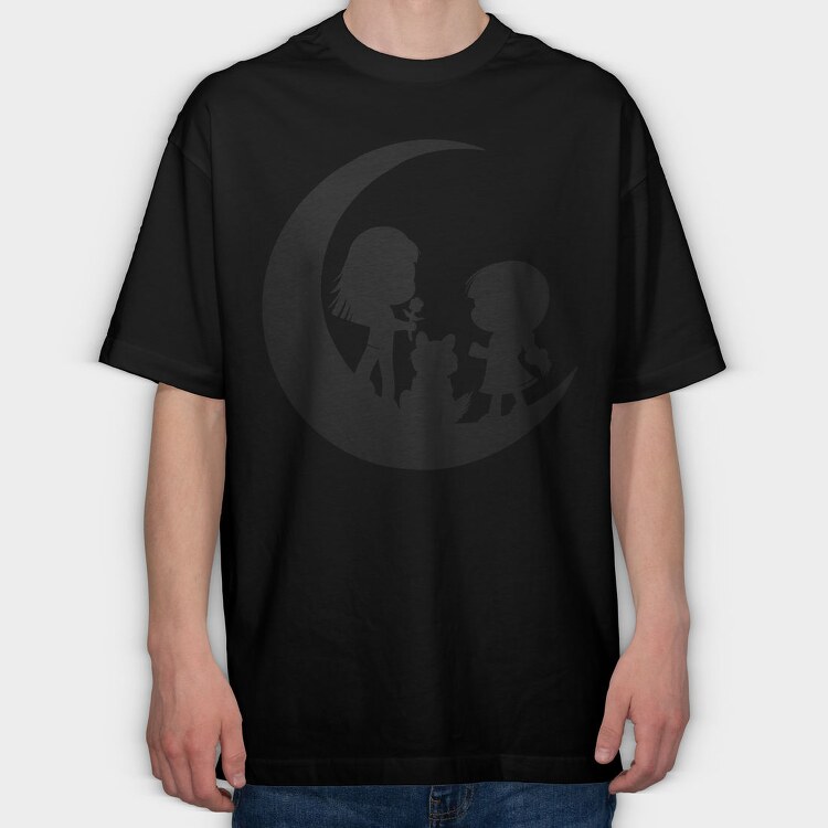 Moon Kids Silhouette In The Moon, Tricou Oversize Barbati (Unisex)