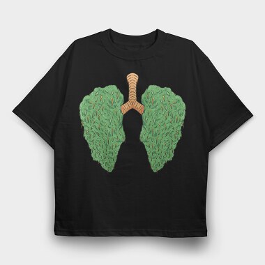 Cannabis Lungs, Tricou Oversize Barbati (Unisex)