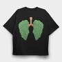 Cannabis Lungs, Tricou Oversize Barbati (Unisex)