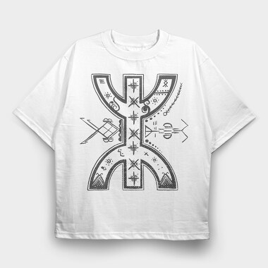 Berber Symbol Abstract Symbols, Tricou Oversize Barbati (Unisex)