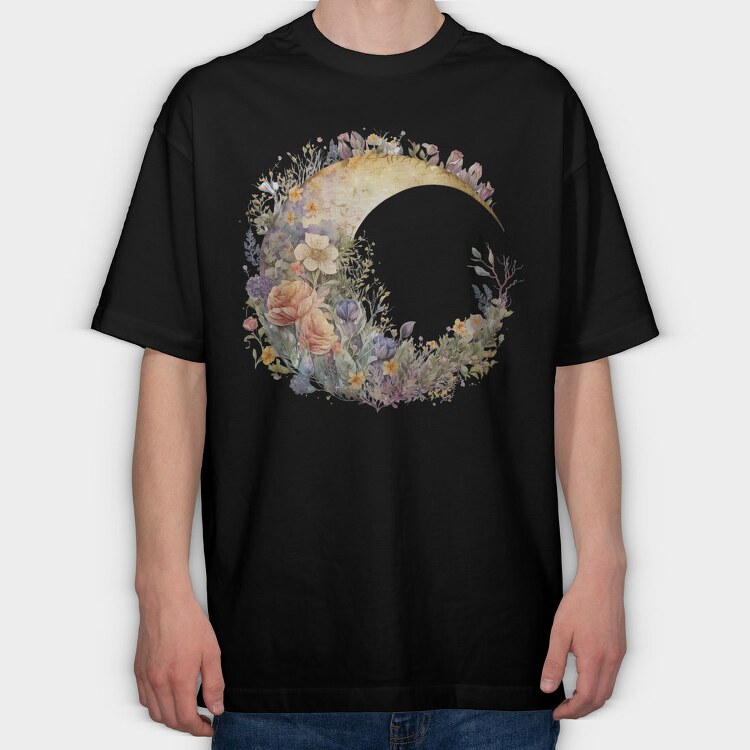 Watercolor Moon Circle, Tricou Oversize Barbati (Unisex)