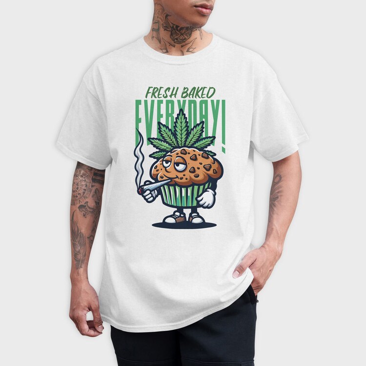 Cannabis Muffin Fresh Baked, Tricou Barbati (Unisex)