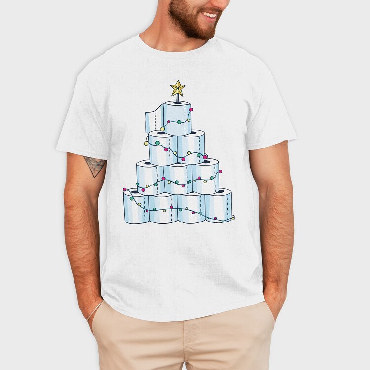 Toilet Paper Christmas Tree, Tricou Barbati (Unisex)