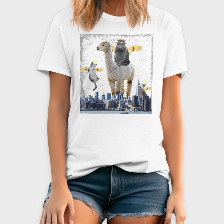 Angel Cats Surreal Collage, Tricou Barbati (Unisex)
