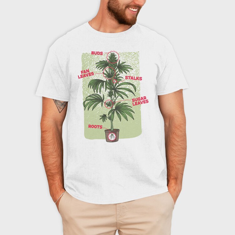 Cannabis Plant Chart Nature Weed, Tricou Barbati (Unisex)