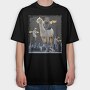 Angel Cats Surreal Collage, Tricou Oversize Barbati (Unisex)