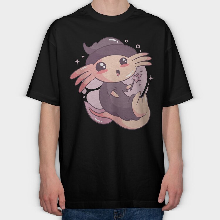 Cute Halloween Axolotl, Tricou Oversize Barbati (Unisex)