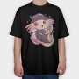 Cute Halloween Axolotl, Tricou Oversize Barbati (Unisex)