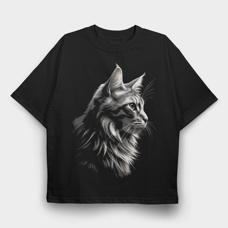 Profile Cat, Tricou Oversize Barbati (Unisex)