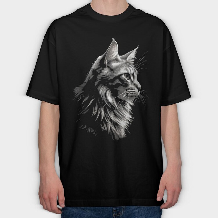Profile Cat, Tricou Oversize Barbati (Unisex)