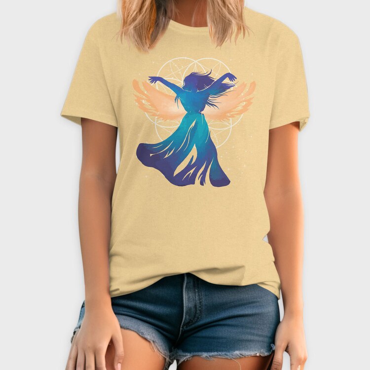 Angel Woman Fantasy Flower Of Life, Tricou Barbati (Unisex)