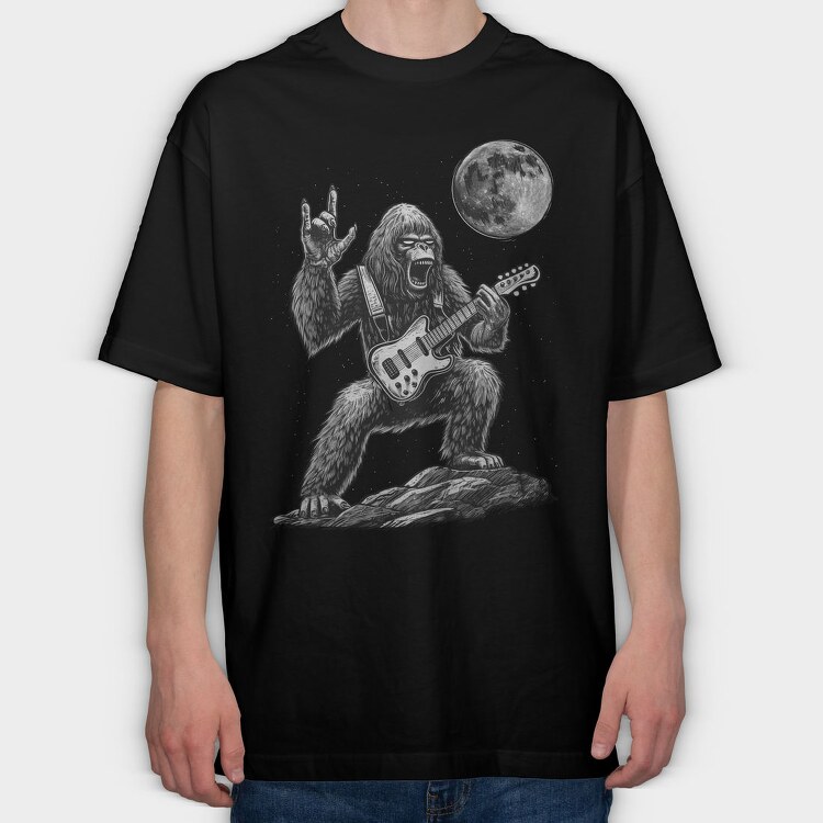 Moonlight Bigfoot Concert Rocking, Tricou Oversize Barbati (Unisex)