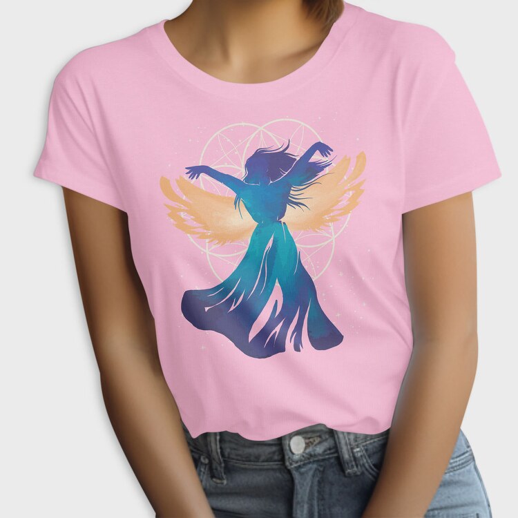 Angel Woman Fantasy Flower Of Life, Tricou Femei