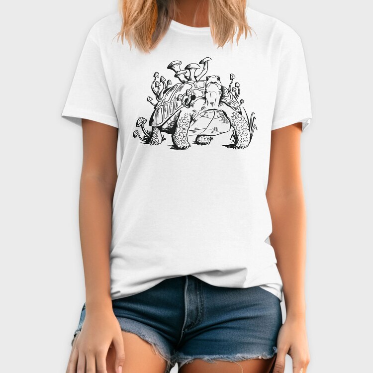 Tortoise With Mushrooms Turtle, Tricou Barbati (Unisex)