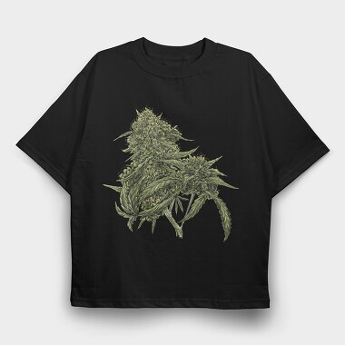 Cannabis Pud Plant Weed, Tricou Oversize Barbati (Unisex)