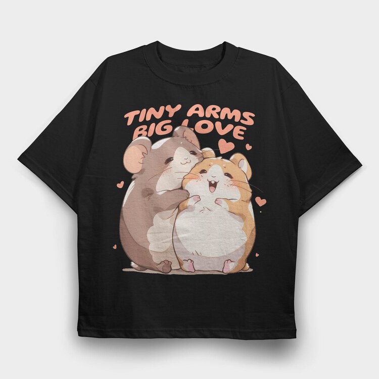 Cute Hamster Animal Friends Warm Hugs, Tricou Oversize Barbati (Unisex)