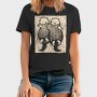 Cute Hand Drawn Otters Lino Art, Tricou Barbati (Unisex)
