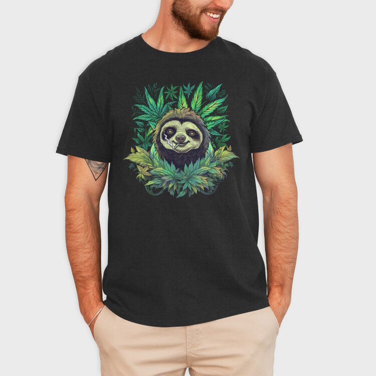 Cannabis Sloth, Tricou Barbati (Unisex)