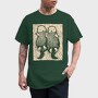 Cute Hand Drawn Otters Lino Art, Tricou Barbati (Unisex)