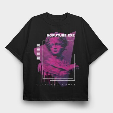 Glitch Framed Statue 2 No Future, Tricou Oversize Barbati (Unisex)