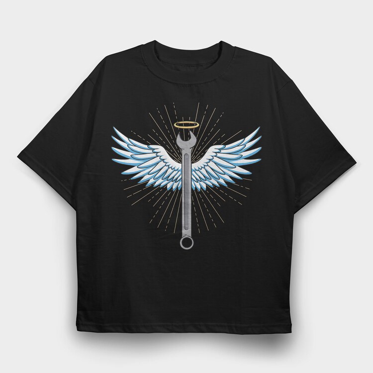 Angel Wrench, Tricou Oversize Barbati (Unisex)