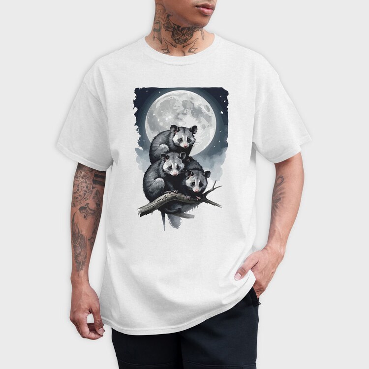 Moonlit Three Opossum, Tricou Barbati (Unisex)