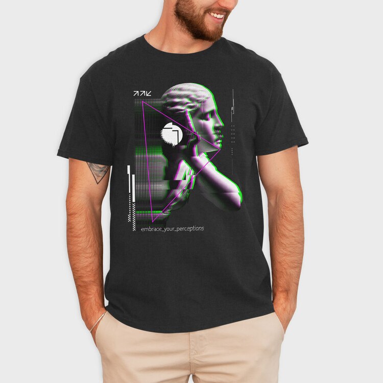 Glitch Sculpture, Tricou Barbati (Unisex)