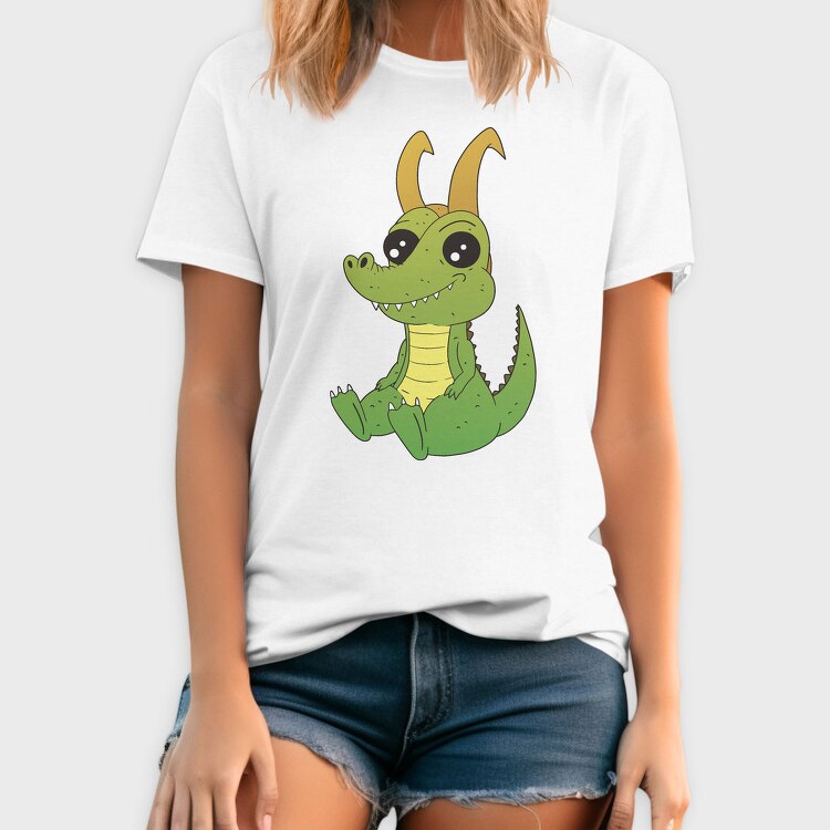 Cute Horned Crocodile Golden Horns, Tricou Barbati (Unisex)