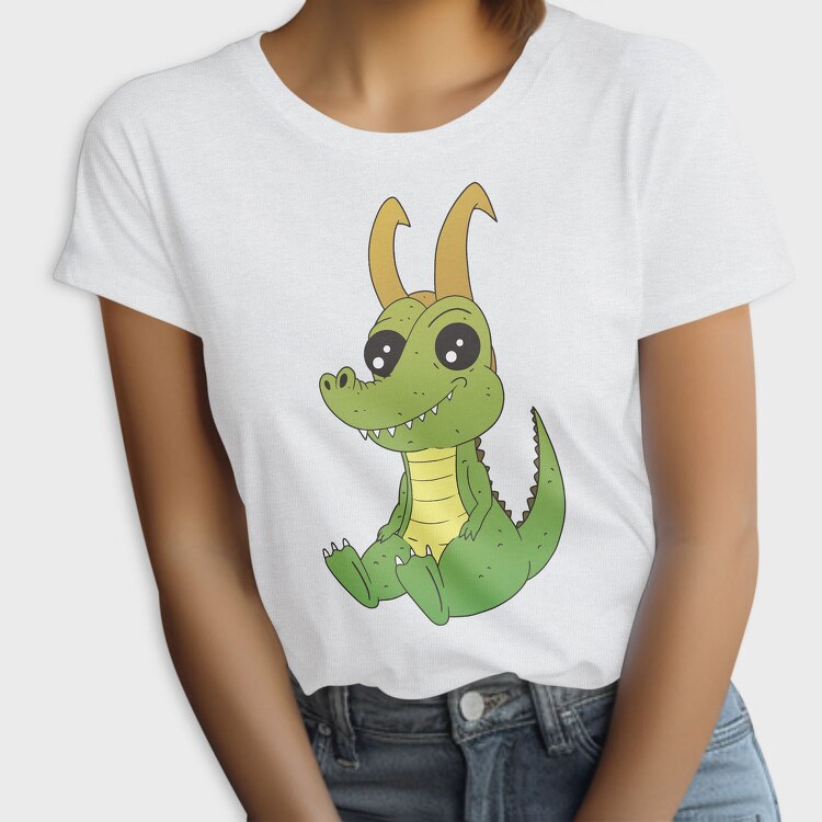 Cute Horned Crocodile Golden Horns, Tricou Femei