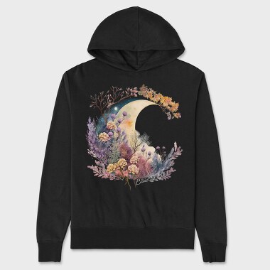 Watercolor Moon Night, Hanorac Oversize Barbati (Unisex)