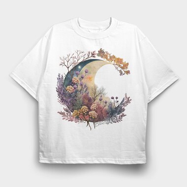 Watercolor Moon Night, Tricou Oversize Barbati (Unisex)