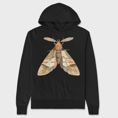 Watercolor Moth Art, Hanorac Oversize Barbati (Unisex)