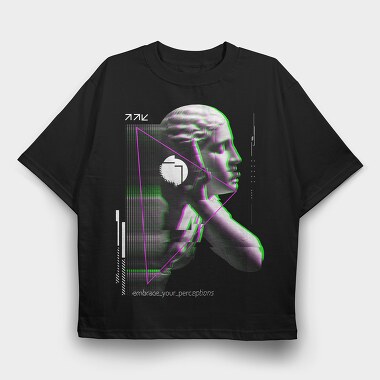 Glitch Sculpture, Tricou Oversize Barbati (Unisex)