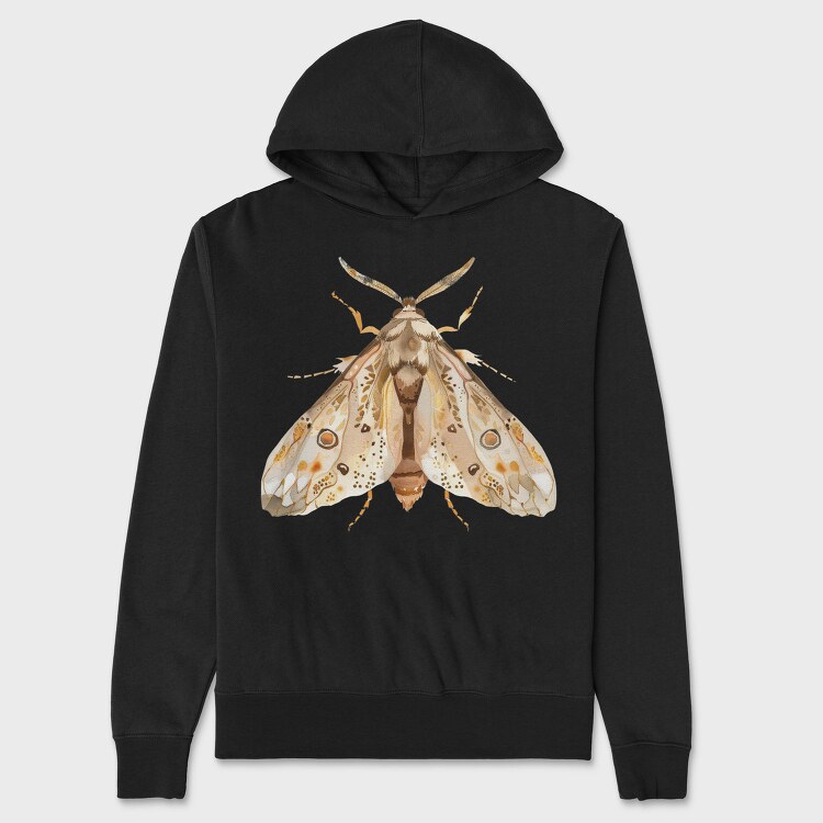 Watercolor Moth Midnight, Hanorac Oversize Barbati (Unisex)