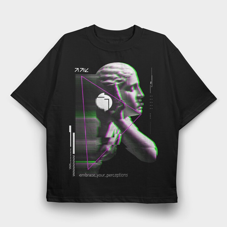Glitch Sculpture, Tricou Oversize Barbati (Unisex)
