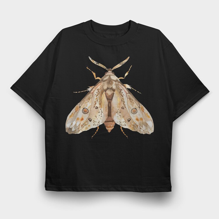 Watercolor Moth Midnight, Tricou Oversize Barbati (Unisex)