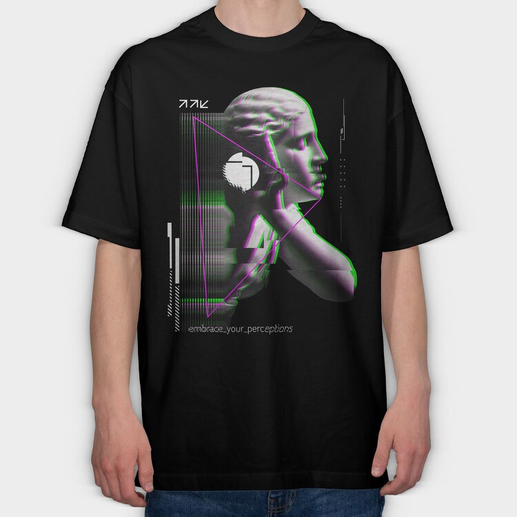 Glitch Sculpture, Tricou Oversize Barbati (Unisex)