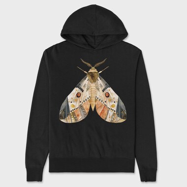Watercolor Moth Pattern, Hanorac Oversize Barbati (Unisex)