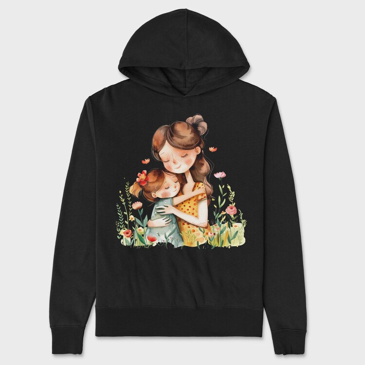 Watercolor Mother Baby, Hanorac Oversize Barbati (Unisex)