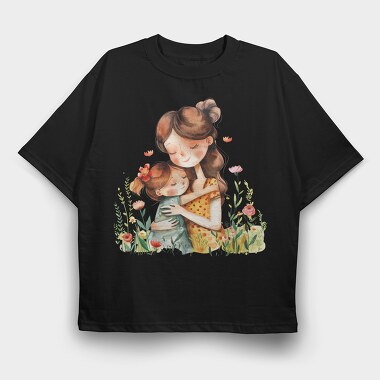 Watercolor Mother Baby, Tricou Oversize Barbati (Unisex)