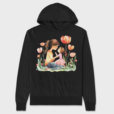 Watercolor Motherchild, Hanorac Oversize Barbati (Unisex)