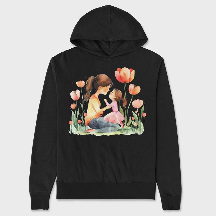 Watercolor Motherchild, Hanorac Oversize Barbati (Unisex)
