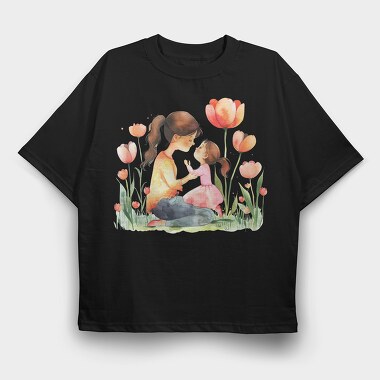 Watercolor Motherchild, Tricou Oversize Barbati (Unisex)