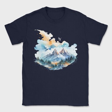 Watercolor Mountain Birds, Tricou Barbati (Unisex)